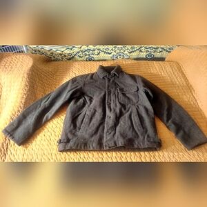 Wool-Blend Utility or Safari Jacket/Coat in Men's Size Small Black from Old Navy